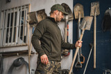 Seeland men's Tidal fleece jacket in Pine Green, features the Seeland logo on the chest and center back.