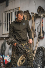 Seeland men's Tidal fleece jacket in Pine Green, features the Seeland logo on the chest and center back.