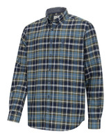 Hoggs of Fife Pitcairn Flannel Shirt in green blue and navy check, men's country check shirt