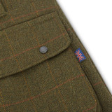Walker & Hawkes Derby Tweed Barlaston Shooting Jacket in Dark Sage Tweed, men's waterproof tweed shooting jacket