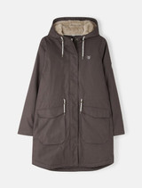 Lighthouse Ladies Waterproof Isobel Coat in Cocoa, women's waterproof three quarter length jacket with hood