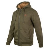 Jack Pyke Yakka Hoodie in green, men's sherpa fleece lined hooded sweatshirt