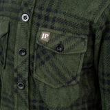 Jack Pyke Junior Polar Fleece Shirt in green check, children's country fleece shirt