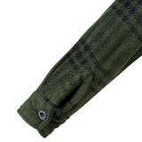 Jack Pyke Junior Polar Fleece Shirt in green check, children's country fleece shirt