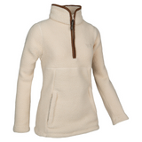 Jack Pyke Ladies Half Zip Sherpa Pullover in cream, women's Sherpa fleece jumper