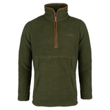 Jack Pyke Half Zip Sherpa Fleece Pullover in light olive