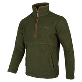 Jack Pyke Half Zip Sherpa Fleece Pullover in light olive