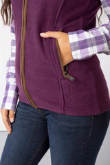 Rydale Ladies Huggate premium fleece waistcoat in Berry.