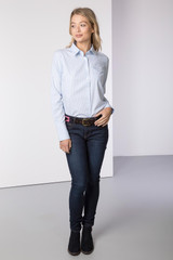 Rydale Ladies Matila Shirt in Cloudless, women's country style stripe pattern shirt in brushed cotton