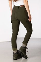 Rydale ladies Aike walking trousers with pocket in Khaki green.