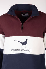 Rydale Byland Pheasant Sweatshirt Navy/White/Wine