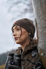 Harkila Aspire Reversible Beanie Hat in shadow brown and red