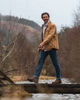 Hoggs of Fife Huntly Waxed Canvas Utility Overshirt in Caramel