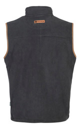 Percussion Scotland Fleece Gilet in grey, men's country fleece waistcoat with contrast piping