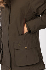 Rydale Ladies Gembling Dry Coat, women's waterproof country jacket in dark olive