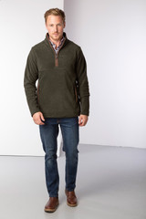 Rydale Huggate Overhead Fleece, men's country fleece pullover in khaki
