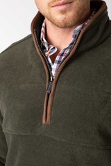 Rydale Huggate Overhead Fleece, men's country fleece pullover in khaki