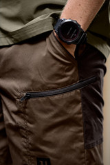 Harkila Fjell Shorts in dark earth and shadow brown, men's waxed cotton shorts