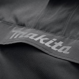 Makita Aero Jacket in black, men's waterproof work jacket with a breathable mesh lining