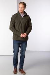 Rydale Kelk Overhead Fleece in military khaki, men's lightweight micro fleece
