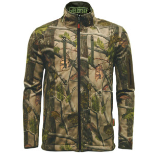 Game Pursuit reversible jacket in green and camouflage, fleece waterproof jacket
