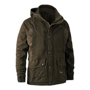 Deerhunter Muflon Light Jacket in Art Green. Waterproof, breathable and windproof shooting jacket with hood Deerhunter Muflon Light Jacket in Art Green. Waterproof, breathable and windproof shooting jacket with hood