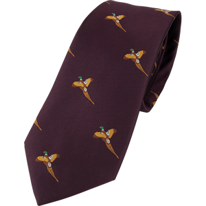 Jack Pyke Pheasant Patterned Tie in Wine red colour Jack Pyke Pheasant Patterned Tie in Wine red colour