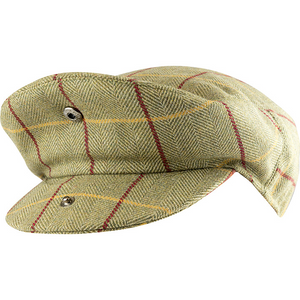 Jack Pyke Tweed Flat Cap with wool blend in green check Jack Pyke Tweed Flat Cap with wool blend in green check