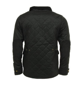 Game Oxford Quilted Wax Jacket in Black