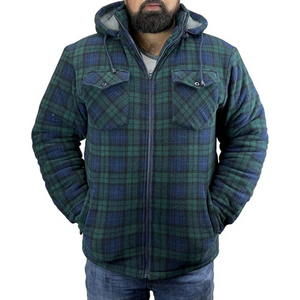 Game Richmond sherpa fleece lined shirt in green check, men's fleece lined shirt with hood Game Richmond sherpa fleece lined shirt in green check, men's fleece lined shirt with hood