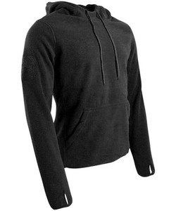Kombat UK Warrior fleece hoodie in black, men's medium weight fleece with pouch pocket
