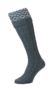 Bisley Patterned Top shooting socks in blue Bisley Patterned Top shooting socks in blue