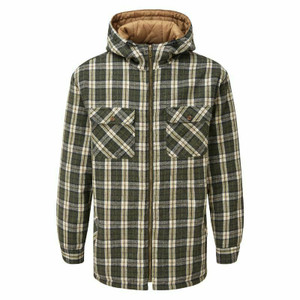 Castle Clothing Fort Penarth Hooded shirt with fleece sherpa lining in green check pattern Castle Clothing Fort Penarth Hooded shirt with fleece sherpa lining in green check pattern