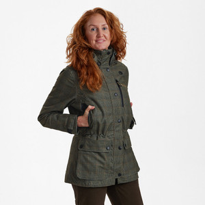 Deerhunter Lady Gabby Jacket in Turf imitation tweed, women's waterproof and breathable shooting jacket