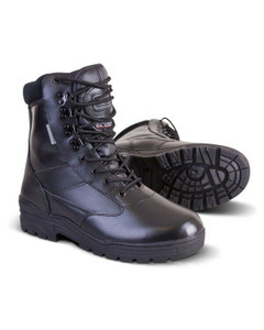 Kombat UK Patrol boots in full leather, children's / women's lace up boots in black
