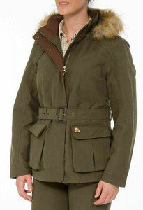 Alan Paine Ladies Berwick waterproof jacket with mock fur trim hood