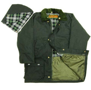 Game children's wax jacket in green Game children's wax jacket in green