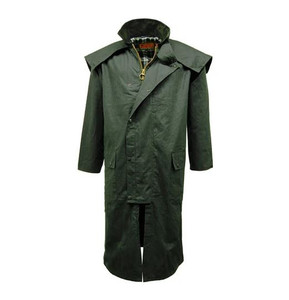 Game Wax Stockman Long Jacket in Green, men's waterproof long wax coat Game Wax Stockman Long Jacket in Green, men's waterproof long wax coat