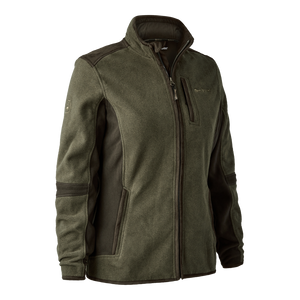 Deerhunter Lady Pam bonded fleece jacket in green, women's water resistant shooting fleece jacket