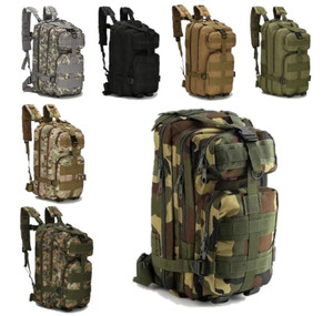 Tactical style rucksack with lots of pockets in different colours, army style back pack