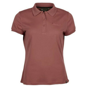 Pinewood Ladies Ramsey Polo Top in Marron Rose colour. Ladies clothing Pinewood Ladies Ramsey Polo Top in Marron Rose colour. Ladies clothing