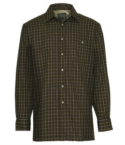 Champion Country Estate Milton Micro Fleece Lined Shirt, men's green country check shirt with fleece lining