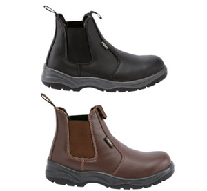 Fort Nelson Safety Boots, men's pull on safety dealer boots in leather Fort Nelson Safety Boots, men's pull on safety dealer boots in leather