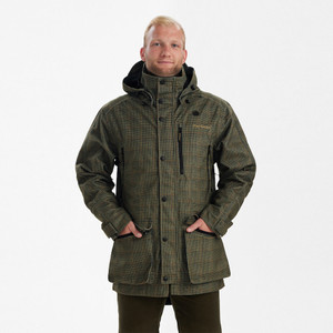 Deerhunter Pro Gamekeeper Jacket Turf, men's waterproof shooting jacket in tweed imitation Deerhunter Pro Gamekeeper Jacket Turf, men's waterproof shooting jacket in tweed imitation