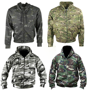 Kombat UK camouflage hoodie with full zip