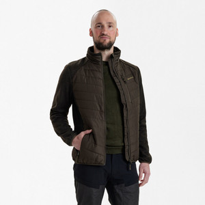 Deerhunter Moor Padded Jacket with Knit 5572 in brown, men's quilted shooting jacket Deerhunter Moor Padded Jacket with Knit 5572 in brown, men's quilted shooting jacket