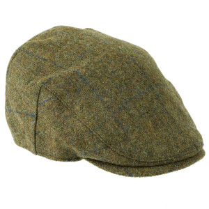 Heather Chapman Shetland Tweed Flat Cap in Navy check Heather Chapman Shetland Tweed Flat Cap in Navy check