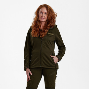 Deerhunter Lady Excape Softshell Jacket in green, women's lightweight windproof jacket