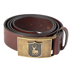 Deerhunter Leather Belt in brown with matte gold buckle Deerhunter Leather Belt in brown with matte gold buckle