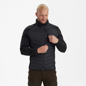 Deerhunter Moor Padded Jacket with Knit in Black, men's quilted country jacket Deerhunter Moor Padded Jacket with Knit in Black, men's quilted country jacket